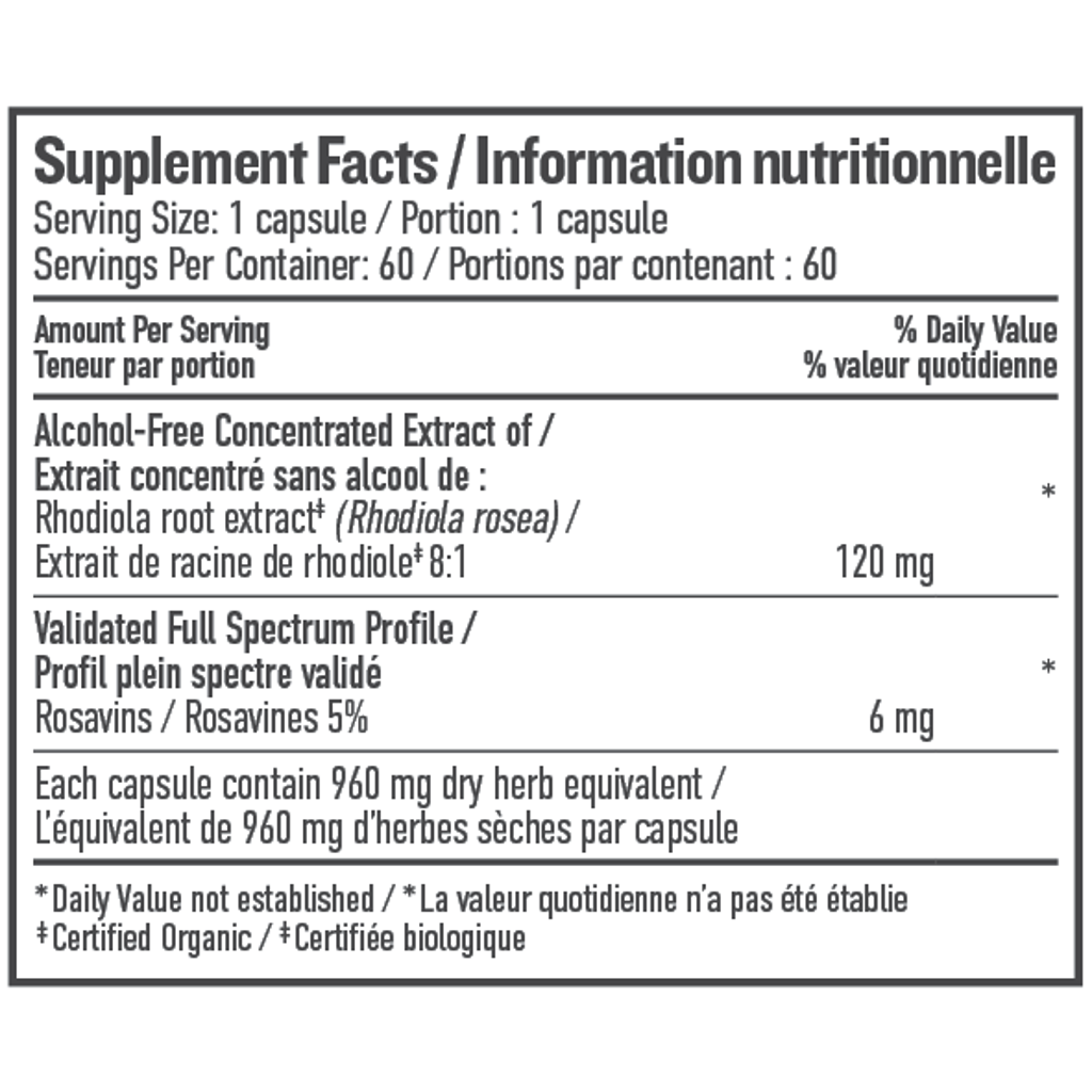 Capsules liquides de Rhodiola