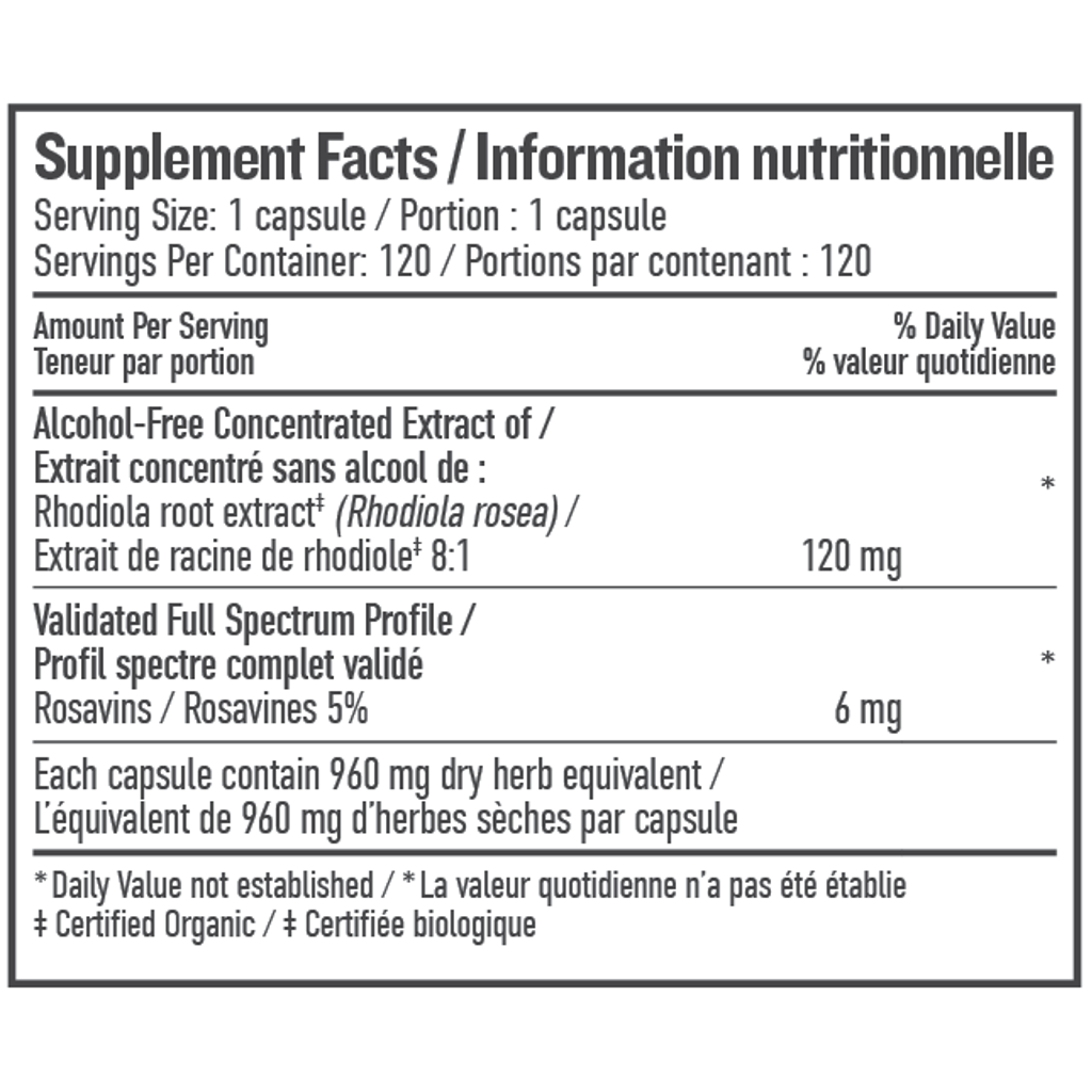 Capsules liquides de Rhodiola