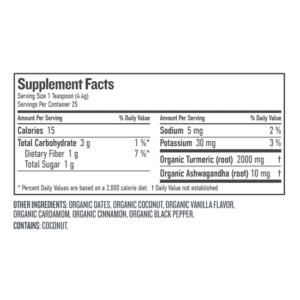 Botanica Health Turmeric Golden Mylk - ingredients and Nutrition Facts