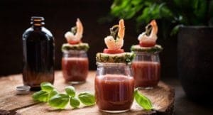 Bloody Mary Holy Basil Shooters