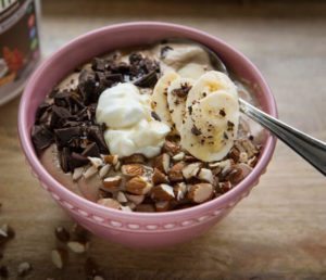Peanut Butter Banana Chocolate Smoothie Bowl