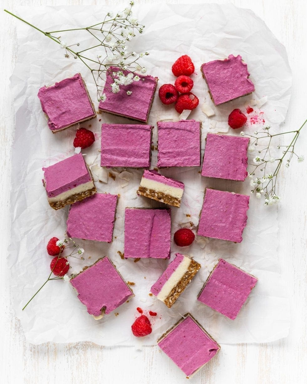 Vegan Raspberry Cheesecake Bars Recipe Dessert Gluten Free Vegan