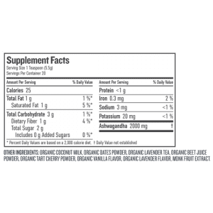 Botanica Health Lavendar Moon Mylk - ingredients and Nutrition Facts