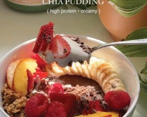 Chocolate chia pudding - banner