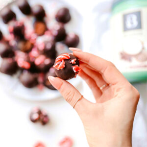 Peppermint chocolate protein balls - featured image